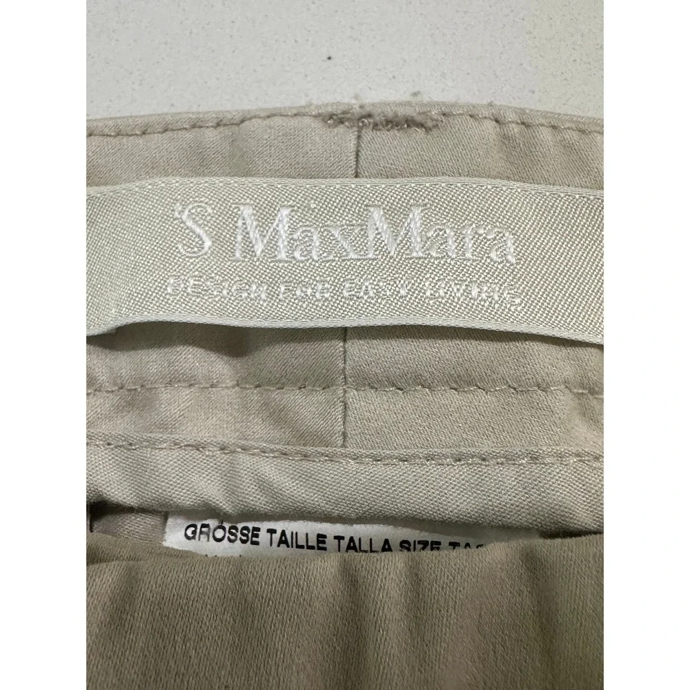 S Max Mara Beige Cotton Blend Stretch Trousers Pants Size 6 US 8 GB 40‎ IT